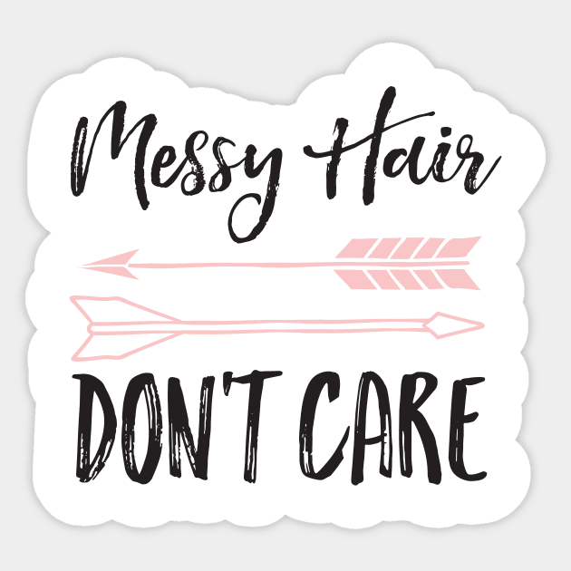 Messy Hair Don't Care Sticker by pumpkinandhoneybunny